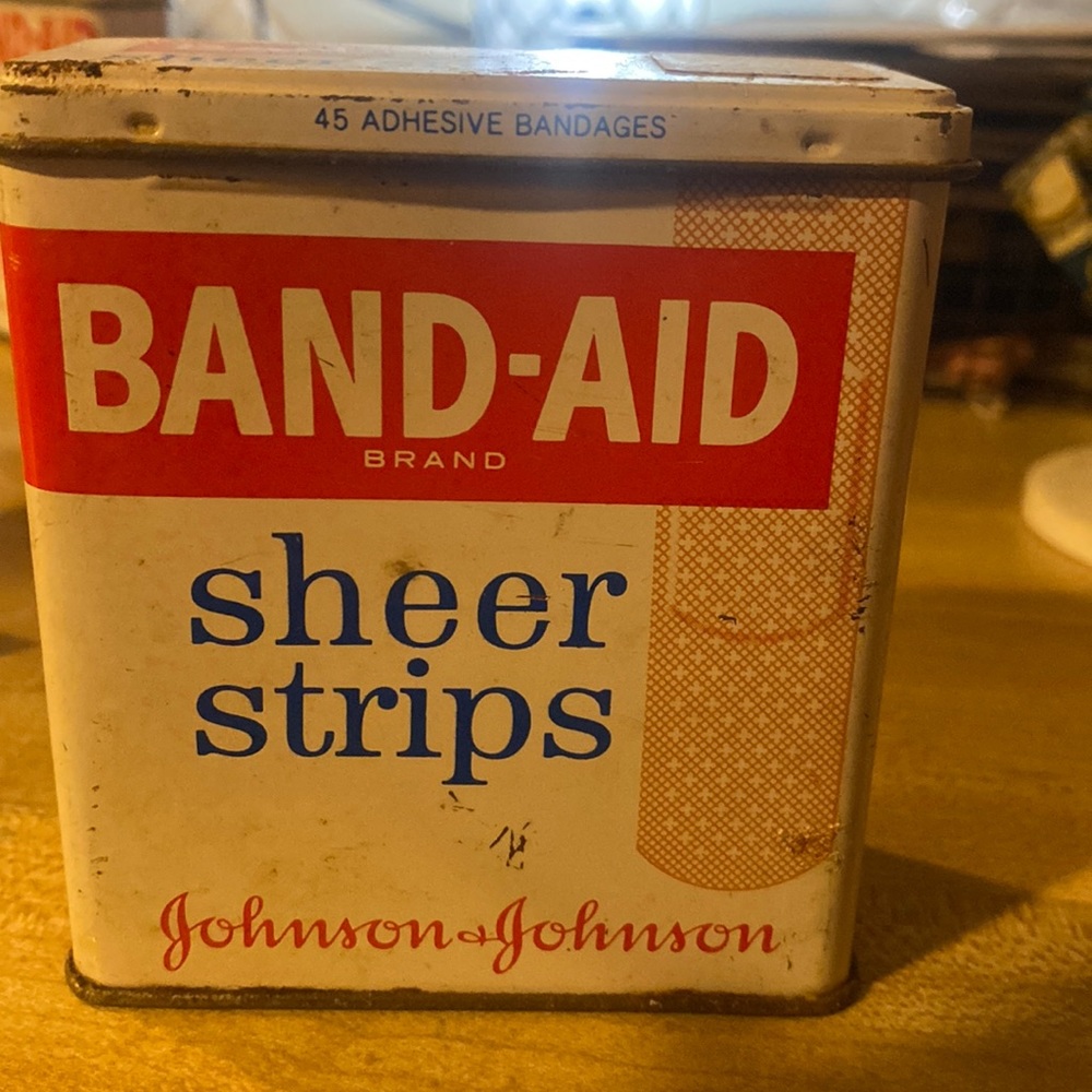 Vintage Johnson & Johnson metal band aid can